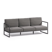Load image into Gallery viewer, Comova 100% outdoor 3-seater sofa in dark grey and black aluminium, 222 cm - image 2