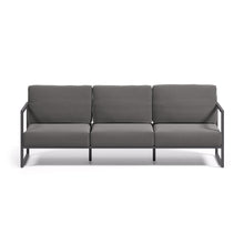 Load image into Gallery viewer, Comova 100% outdoor 3-seater sofa in dark grey and black aluminium, 222 cm - image 3