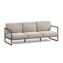 Load image into Gallery viewer, Comova 100% outdoor 3-seater sofa in light grey and green aluminium, 222 cm - image 2