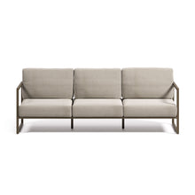 Load image into Gallery viewer, Comova 100% outdoor 3-seater sofa in light grey and green aluminium, 222 cm - image 3
