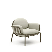 Load image into Gallery viewer, Joncols outdoor armchair in aluminium with green painted finish and beige cushions - image 2