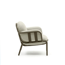 Load image into Gallery viewer, Joncols outdoor armchair in aluminium with green painted finish and beige cushions - image 5