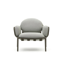 Load image into Gallery viewer, Joncols outdoor armchair in aluminium with green painted finish and grey cushions - image 3