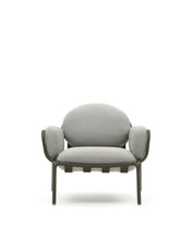 Load image into Gallery viewer, Joncols outdoor armchair in aluminium with green painted finish and grey cushions - image 4