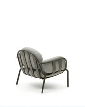 Load image into Gallery viewer, Joncols outdoor armchair in aluminium with green painted finish and grey cushions - image 8