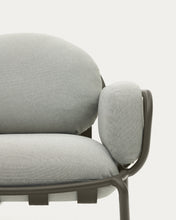 Load image into Gallery viewer, Joncols outdoor armchair in aluminium with green painted finish and grey cushions - image 9
