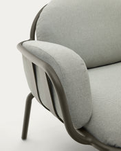 Load image into Gallery viewer, Joncols outdoor armchair in aluminium with green painted finish and grey cushions - image 11
