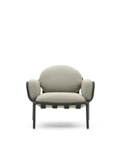 Load image into Gallery viewer, Joncols outdoor armchair in aluminium with grey painted finish and beige cushions - image 4