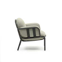 Load image into Gallery viewer, Joncols outdoor armchair in aluminium with grey painted finish and beige cushions - image 5