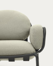 Load image into Gallery viewer, Joncols outdoor armchair in aluminium with grey painted finish and beige cushions - image 9