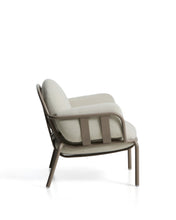 Load image into Gallery viewer, Joncols outdoor armchair in aluminium with taupe painted finish and beige cushions - image 2