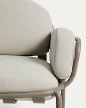 Load image into Gallery viewer, Joncols outdoor armchair in aluminium with taupe painted finish and beige cushions - image 7