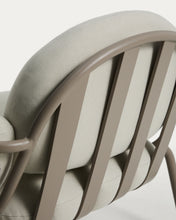 Load image into Gallery viewer, Joncols outdoor armchair in aluminium with taupe painted finish and beige cushions - image 9