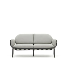 Load image into Gallery viewer, Joncols outdoor 2-seater sofa in aluminium with grey painted finish and grey cushions 164cm - image 2