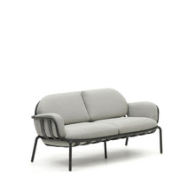 Load image into Gallery viewer, Joncols outdoor 2-seater sofa in aluminium with grey painted finish and grey cushions 164cm - image 3