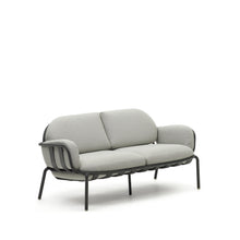 Load image into Gallery viewer, Joncols outdoor 2-seater sofa in aluminium with grey painted finish and grey cushions 164cm - image 4
