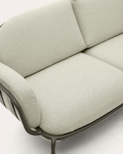Load image into Gallery viewer, Joncols outdoor 2-seater sofa in aluminium with green painted finish and beige cushions 164cm - image 12