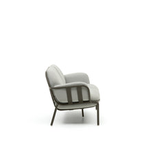 Load image into Gallery viewer, Joncols outdoor 2-seater sofa in aluminium with green painted finish and grey cushions 164cm - image 5