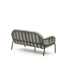Load image into Gallery viewer, Joncols outdoor 2-seater sofa in aluminium with green painted finish and grey cushions 164cm - image 7