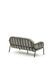 Load image into Gallery viewer, Joncols outdoor 2-seater sofa in aluminium with green painted finish and grey cushions 164cm - image 8