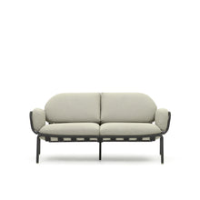 Load image into Gallery viewer, Joncols outdoor 2-seater sofa in aluminium with grey painted finish and beige cushions 164cm
