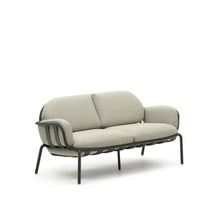 Load image into Gallery viewer, Joncols outdoor 2-seater sofa in aluminium with grey painted finish and beige cushions 164cm - image 3
