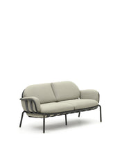Load image into Gallery viewer, Joncols outdoor 2-seater sofa in aluminium with grey painted finish and beige cushions 164cm - image 4