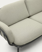 Load image into Gallery viewer, Joncols outdoor 2-seater sofa in aluminium with grey painted finish and beige cushions 164cm - image 10