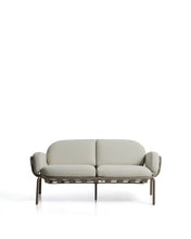 Load image into Gallery viewer, Joncols outdoor 2-seater sofa in aluminium with taupe painted finish and beige cushions 164cm