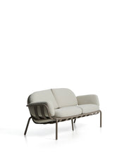 Load image into Gallery viewer, Joncols outdoor 2-seater sofa in aluminium with taupe painted finish and beige cushions 164cm - image 2