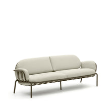 Load image into Gallery viewer, Joncols outdoor 3-seater sofa in aluminium with green painted finish and beige cushions 224cm - image 3
