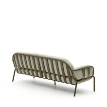 Load image into Gallery viewer, Joncols outdoor 3-seater sofa in aluminium with green painted finish and beige cushions 224cm - image 8