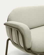 Load image into Gallery viewer, Joncols outdoor 3-seater sofa in aluminium with green painted finish and beige cushions 224cm - image 12