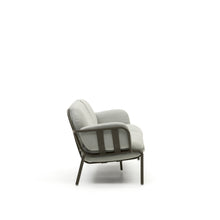 Load image into Gallery viewer, Joncols outdoor 3-seater sofa in aluminium with green painted finish and grey cushions 224cm - image 5