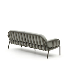 Load image into Gallery viewer, Joncols outdoor 3-seater sofa in aluminium with green painted finish and grey cushions 224cm - image 7