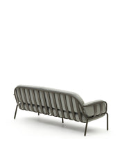 Load image into Gallery viewer, Joncols outdoor 3-seater sofa in aluminium with green painted finish and grey cushions 224cm - image 8
