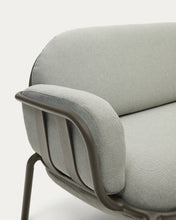 Load image into Gallery viewer, Joncols outdoor 3-seater sofa in aluminium with green painted finish and grey cushions 224cm - image 11
