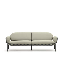 Load image into Gallery viewer, Joncols outdoor 3-seater sofa in aluminium with grey painted finish and beige cushions 224cm
