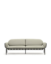 Load image into Gallery viewer, Joncols outdoor 3-seater sofa in aluminium with grey painted finish and beige cushions 224cm - image 2