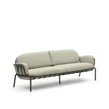 Load image into Gallery viewer, Joncols outdoor 3-seater sofa in aluminium with grey painted finish and beige cushions 224cm - image 3