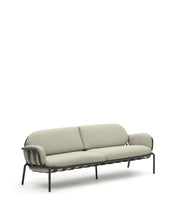 Load image into Gallery viewer, Joncols outdoor 3-seater sofa in aluminium with grey painted finish and beige cushions 224cm - image 4