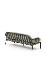 Load image into Gallery viewer, Joncols outdoor 3-seater sofa in aluminium with grey painted finish and beige cushions 224cm - image 8