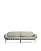 Load image into Gallery viewer, Joncols outdoor 3-seater sofa in aluminium with taupe painted finish and beige cushions 224cm