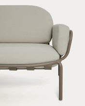 Load image into Gallery viewer, Joncols outdoor 3-seater sofa in aluminium with taupe painted finish and beige cushions 224cm - image 5