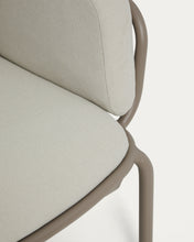 Load image into Gallery viewer, Joncols outdoor 3-seater sofa in aluminium with taupe painted finish and beige cushions 224cm - image 9