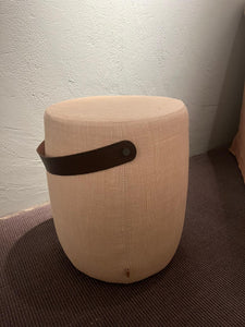 Milo Stool With Tan Leather Stripe