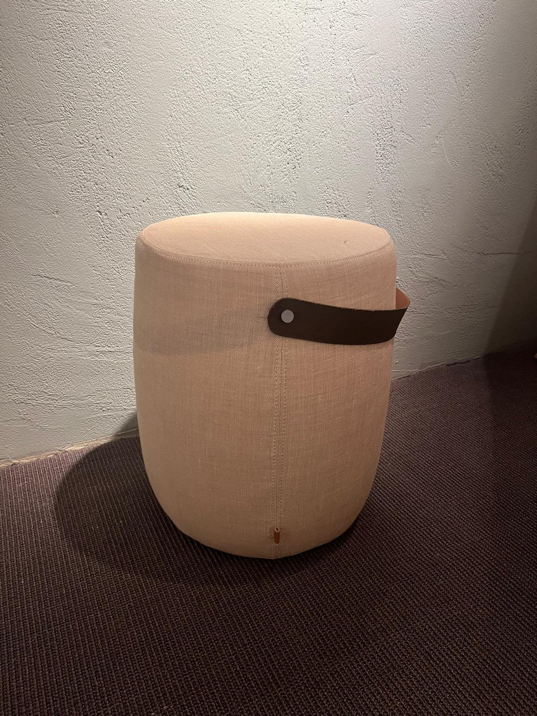 Milo Stool With Tan Leather Stripe