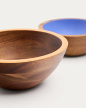 Load image into Gallery viewer, Zairin set of 2 multicoloured FSC 100% acacia wood bowls - image 5