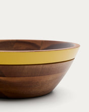 Load image into Gallery viewer, Zairin yellow FSC 100% acacia wood bowl - image 4