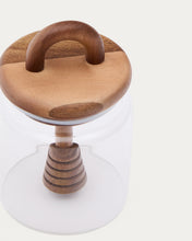 Load image into Gallery viewer, Nukha honey jar in glass and FSC 100% acacia wood - image 5